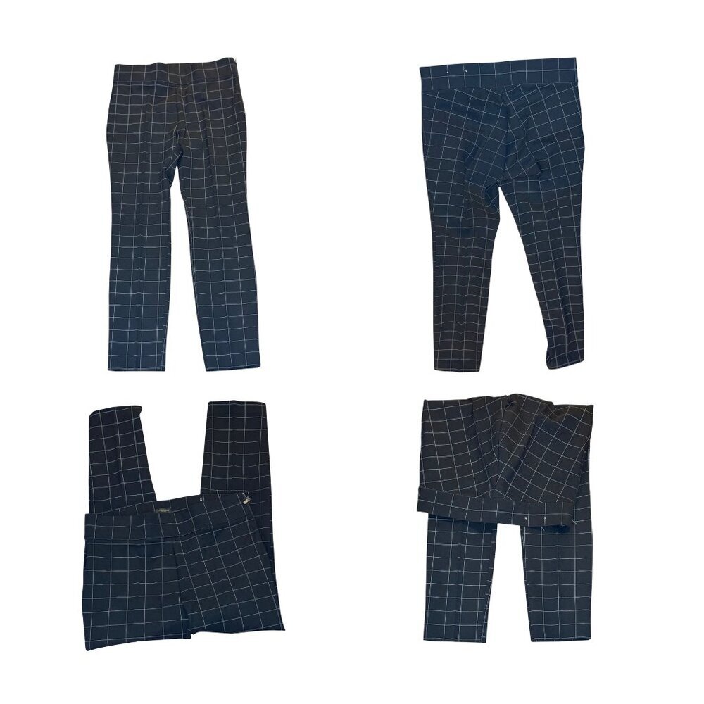 Ann Taylor Factory Black Grid-Patterned Pants Size M